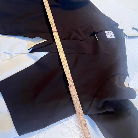 Planet By Lauren Color Block Open Front Jacket Black Cream Made in USA M/L (2) - Picture 15 of 16